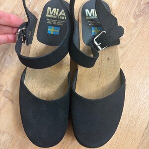MIA swedish clogs, black suede, size EU 39